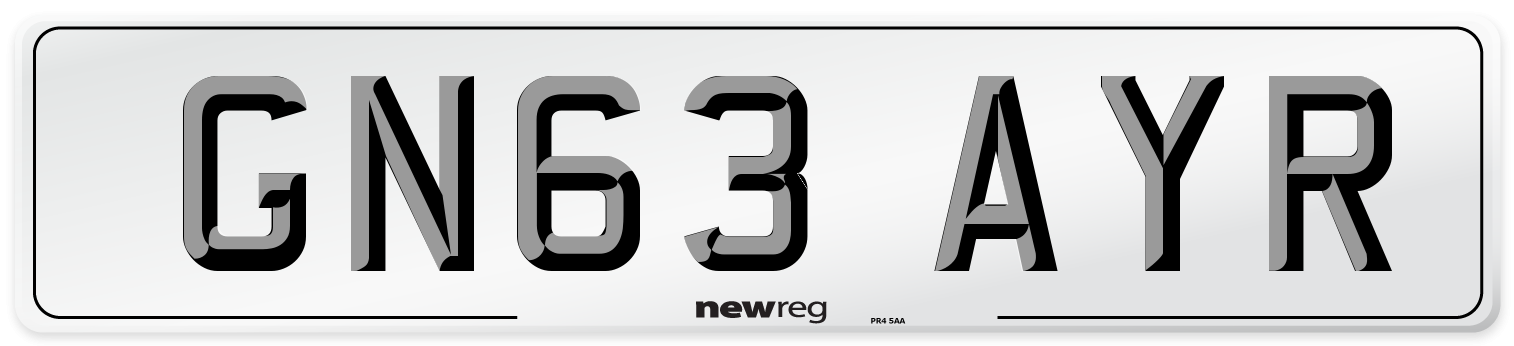 GN63 AYR Number Plate from New Reg